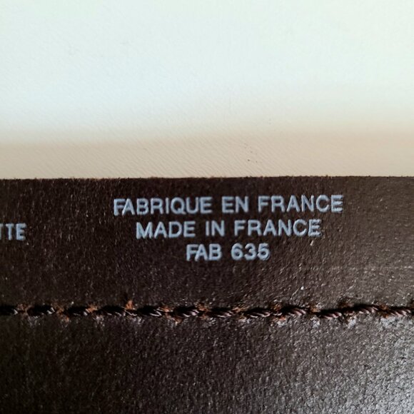 Genuine leather brown belt. Made in France, - Picture 9 of 11